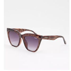 RArE Quay For Keeps espresso striped cat eye sunglasses